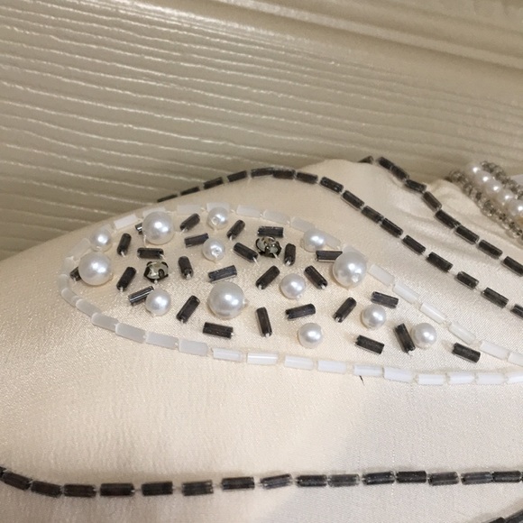 100%Pure Silk Argenti Notte Beaded Blouse NWT Large - Picture 4 of 10